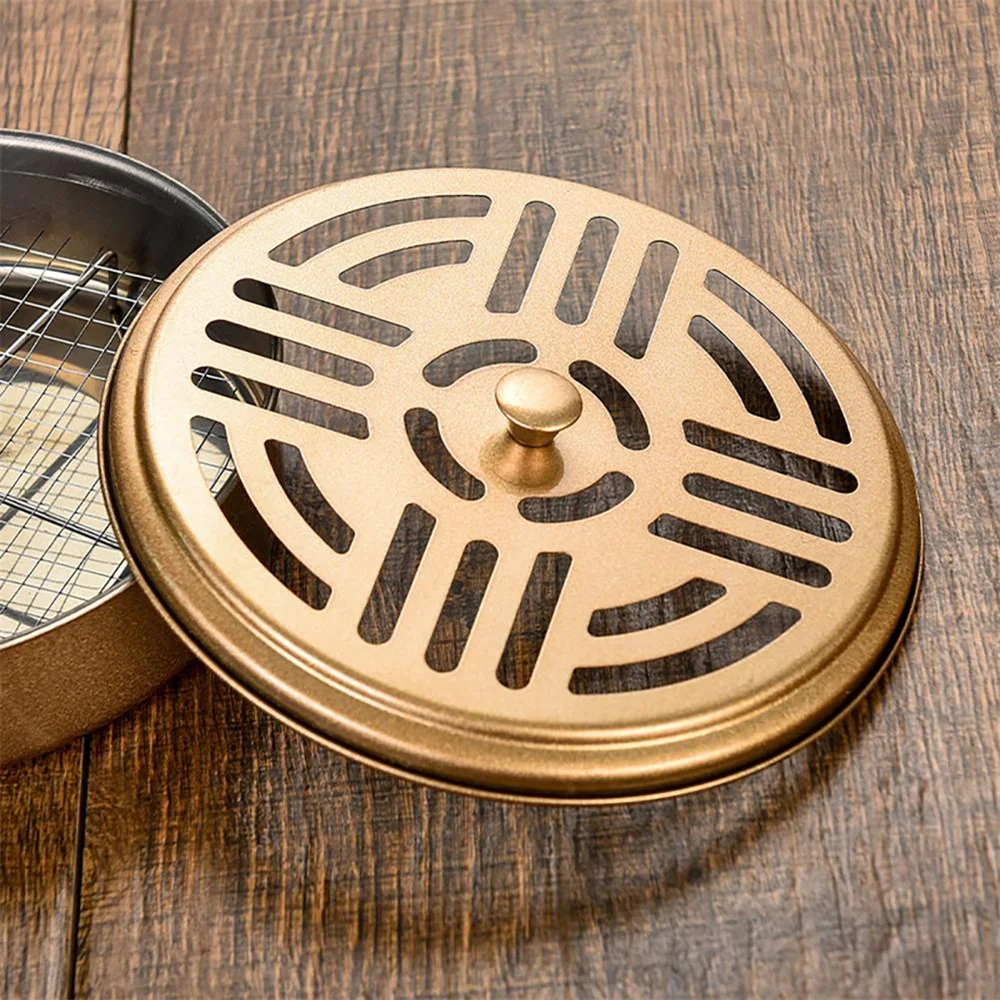 2 Packs Summer Mosquito Coil Holder Mosquito Coil Box With Cover Ash Tray Mosquito Coil Tray