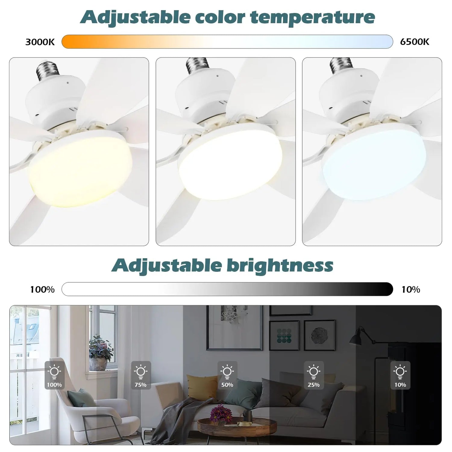Silent Electric Ceiling Fan-lamp With Remote Control