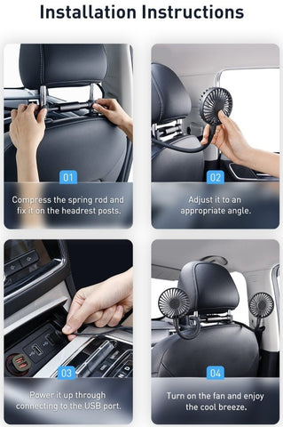 360 Degree Rotating Double Car Cooling Fan