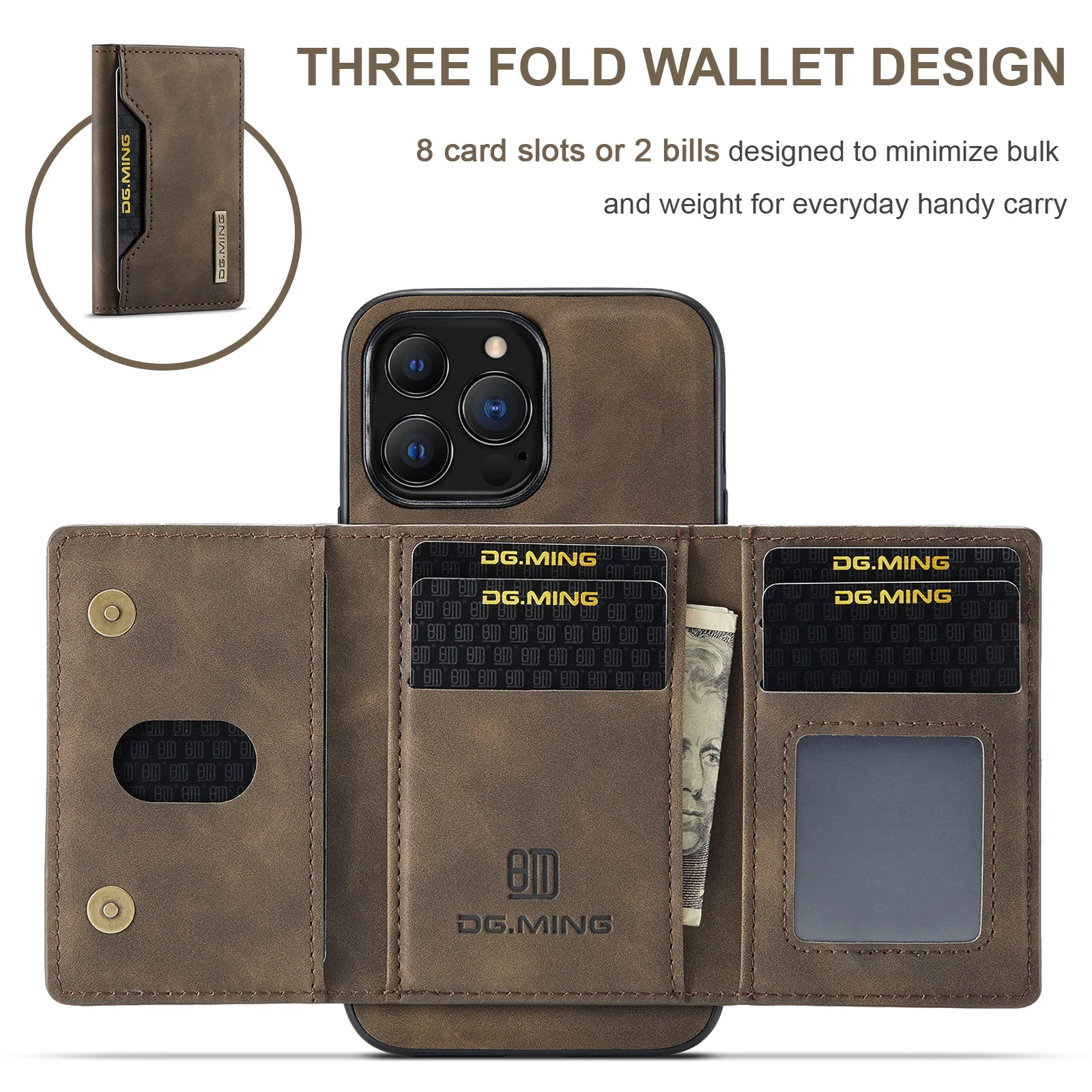 2 In 1 Detachable Leather Wallet Case For Iphone