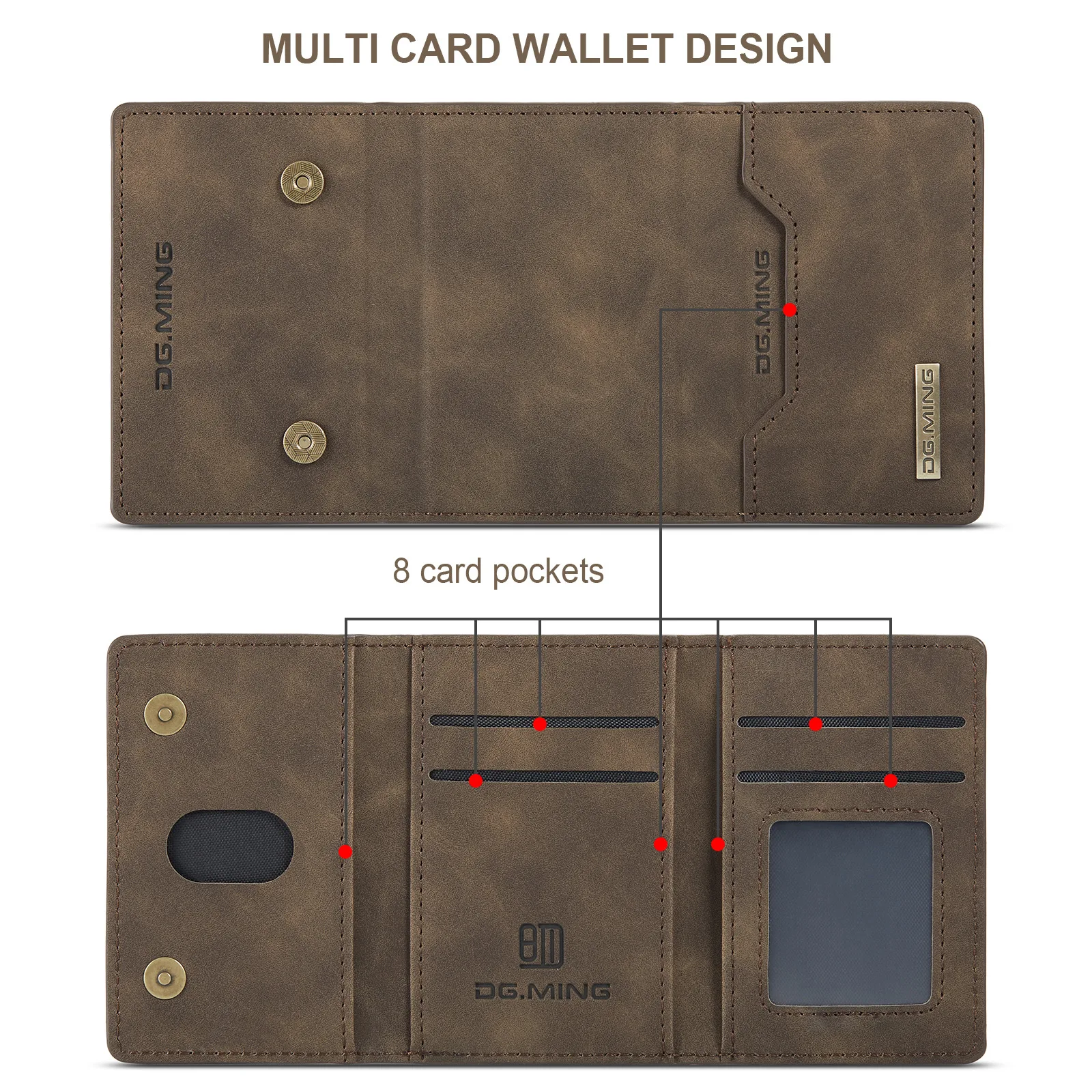 2 In 1 Detachable Leather Wallet Case For Iphone