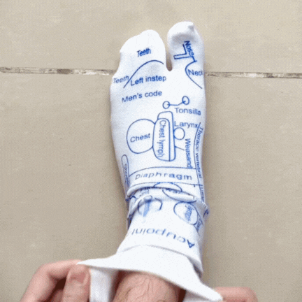 Reflexology Chart Socks With Trigger Point Massage Tool