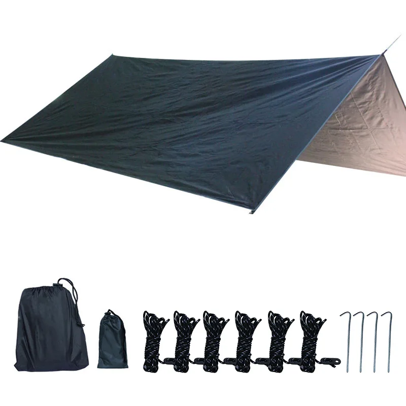 10 X 10 Ft Sail Canopy Rainproof Rain Fly Sun Shade Uv Resistant Heavy Duty Sand Sunshade