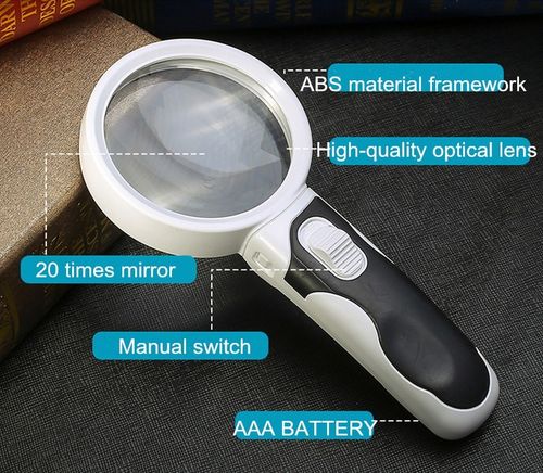 20x Optical Magnifying Glass With Led Light