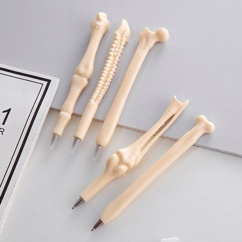 5-piece Novelty Bone-shaped Ballpoint Pens