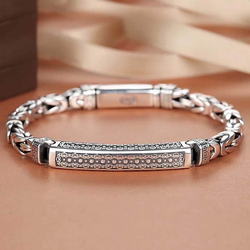 925 Silver Vintage Keel Peace Woven Chain