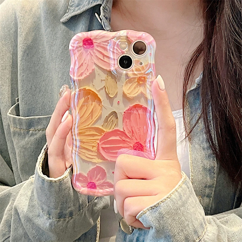 Colorful Floral Wavy Iphone Case
