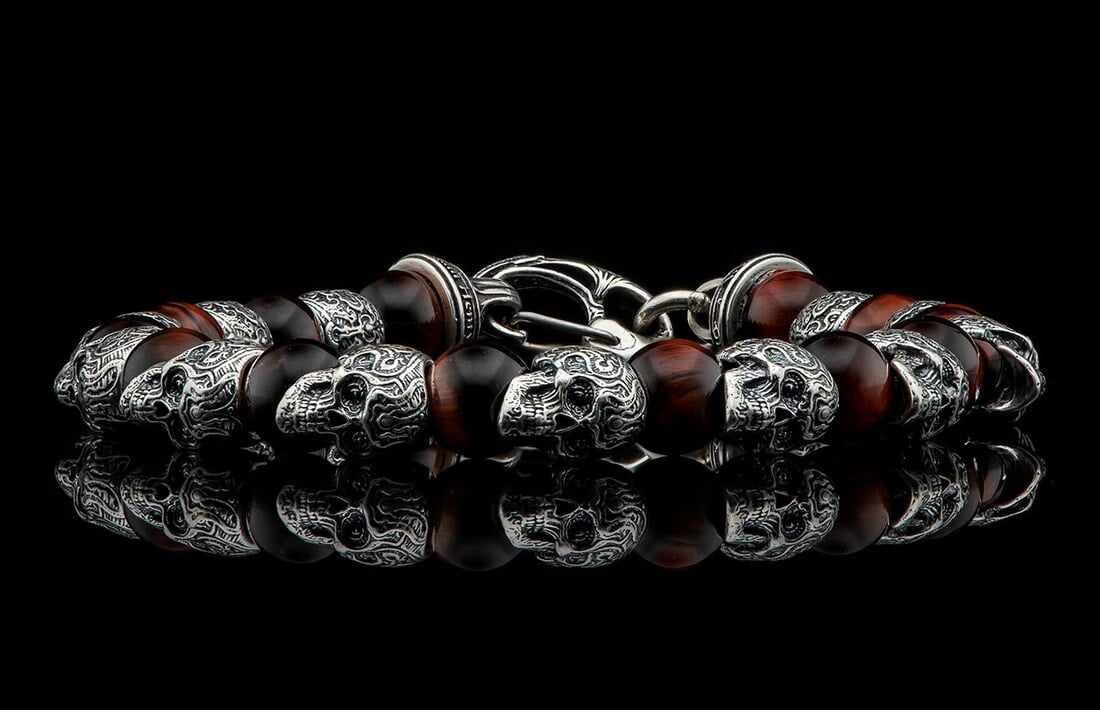 Handmade 925 Sterling Silver Bracelet With Natural Agate Stone
