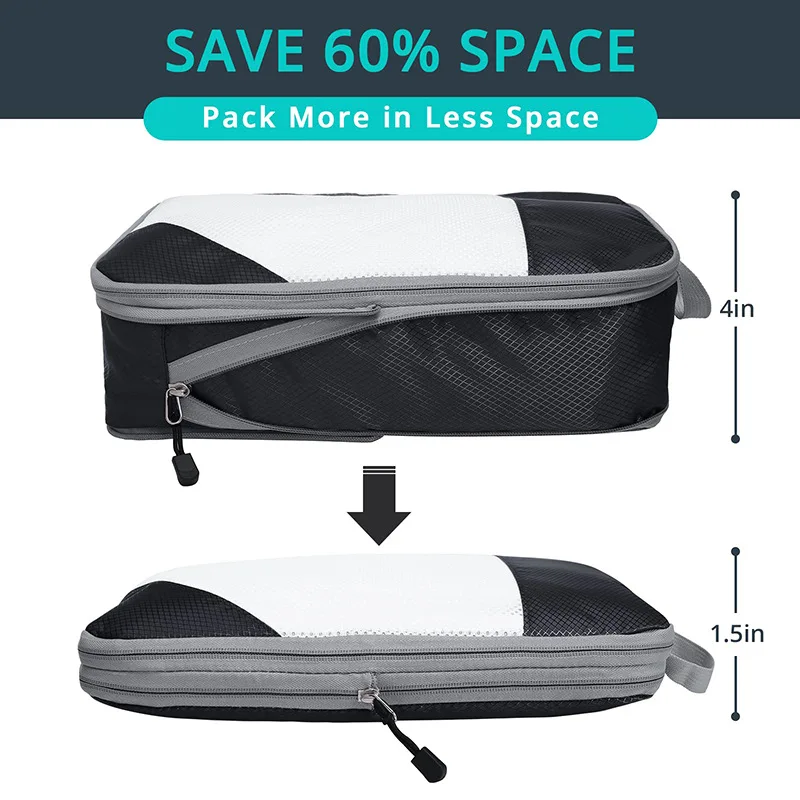 Expandable & Compression Packing Cubes – 6x Pcs