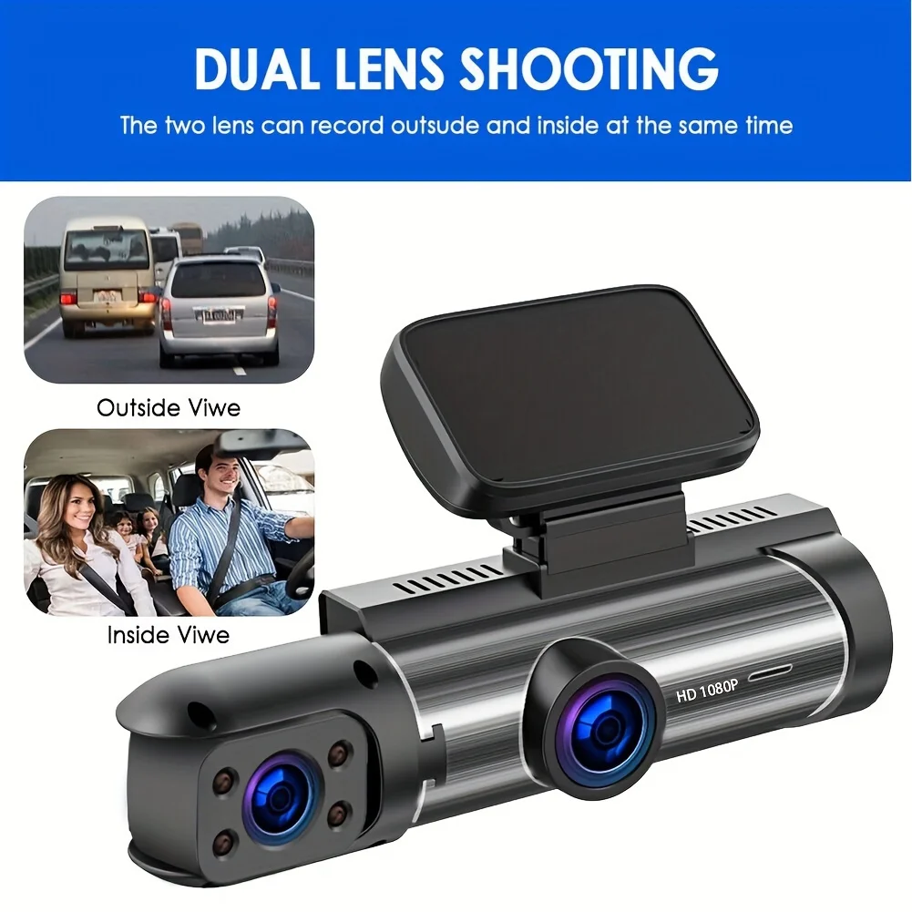 Dash Cam With 170° Wide-angle And 1080p Dual Lens