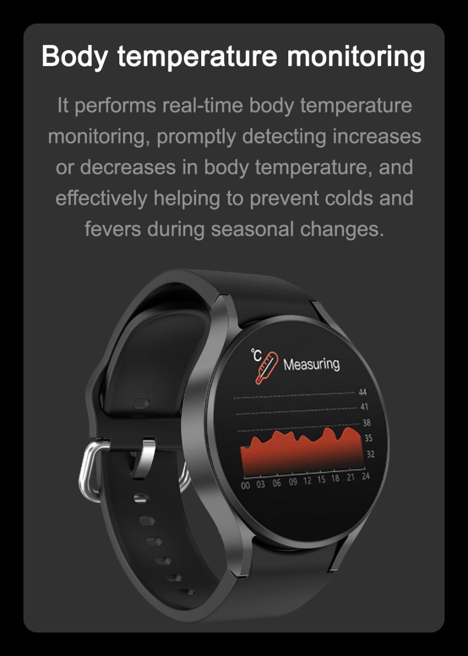 Blood Pressure Blood Oxygen Blood Sugar Monitoring, Voice Call Health Waterproof Smartwatch