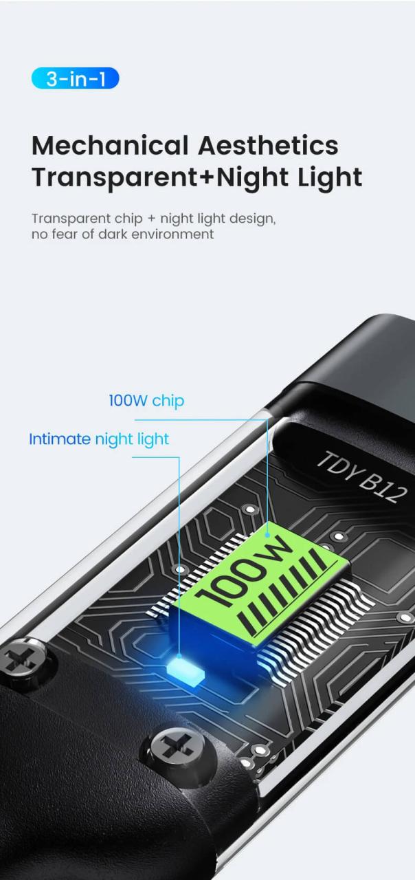 3 In 1 100w Fast Charging Cable