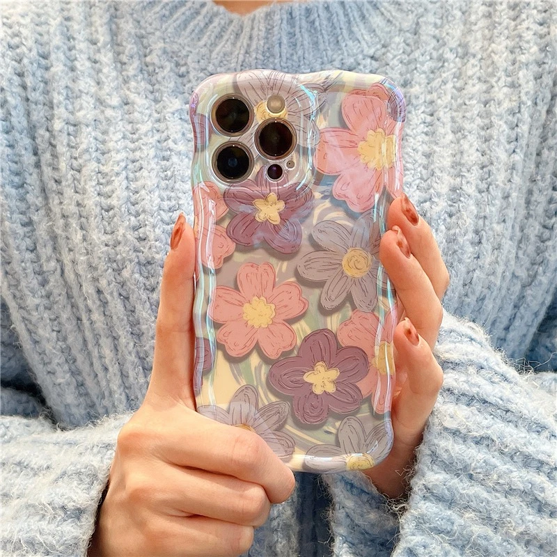 Colorful Floral Wavy Iphone Case