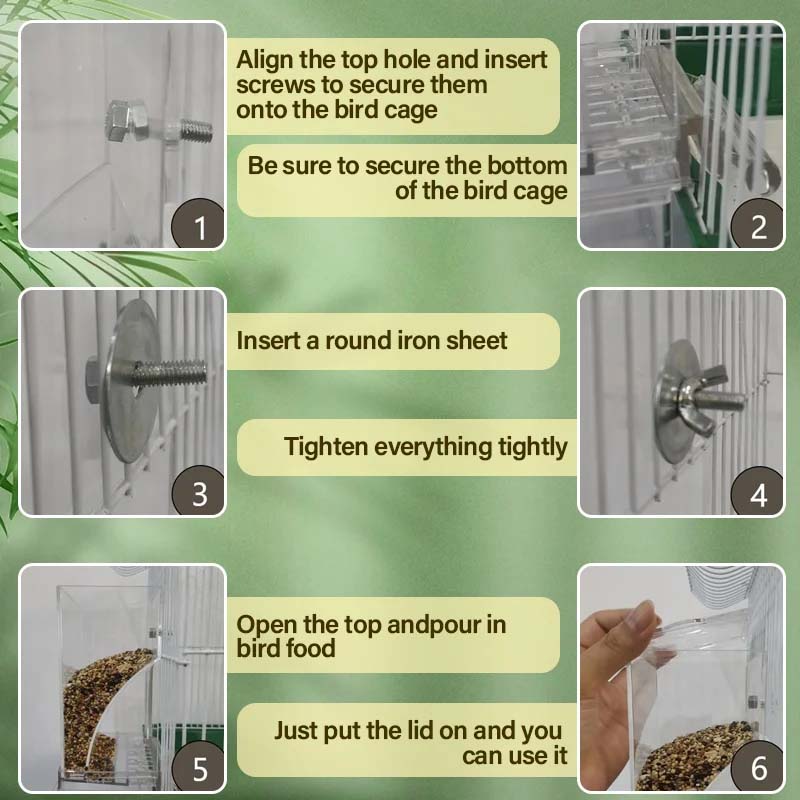 Automatic No-spill Transparent Bird Feeder