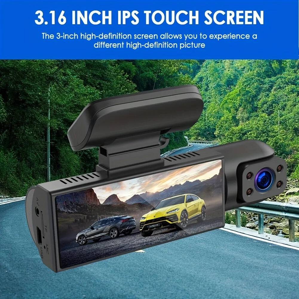 Dash Cam With 170° Wide-angle And 1080p Dual Lens