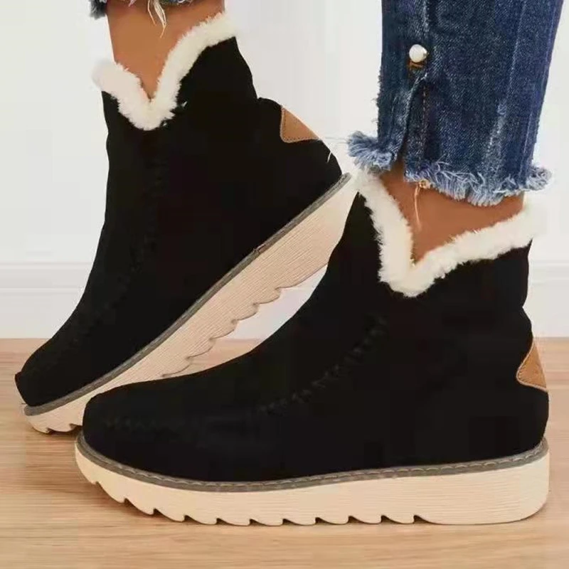 Classic Non-slip Ankle Snow Booties Warm Fur Lining Boots