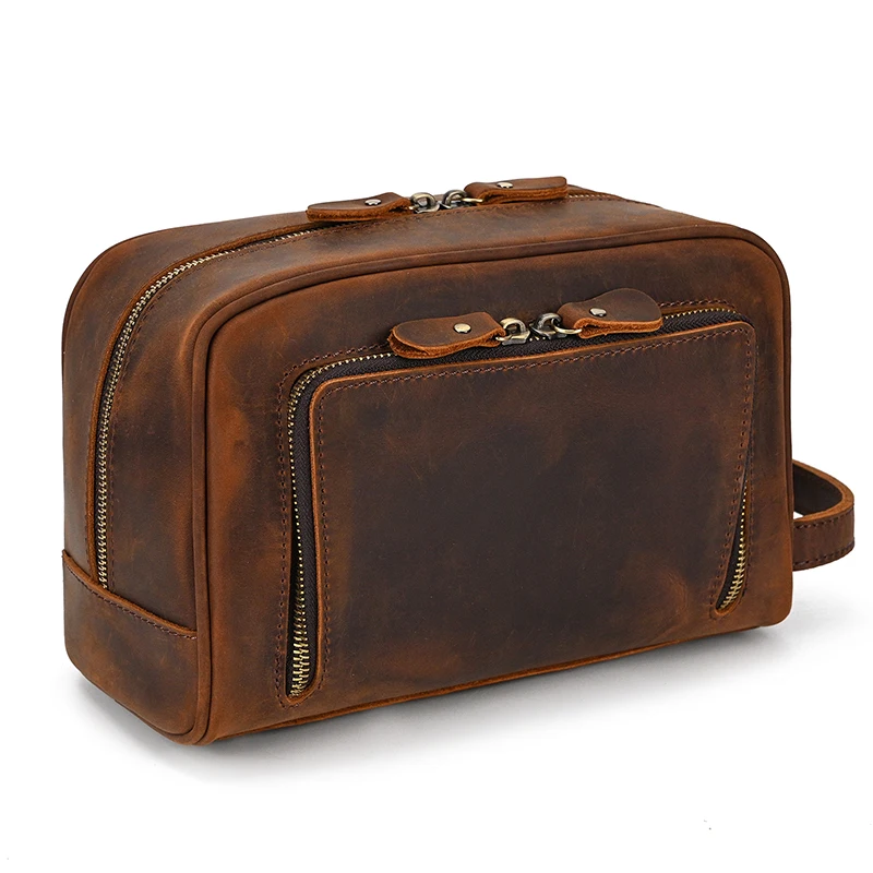 Large Toiletry Bag Made Of Premium Leather
