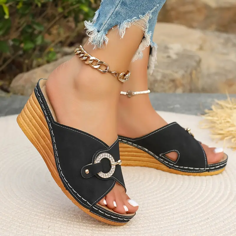 Chic Slip-on Platform Wedge Sandals For Women