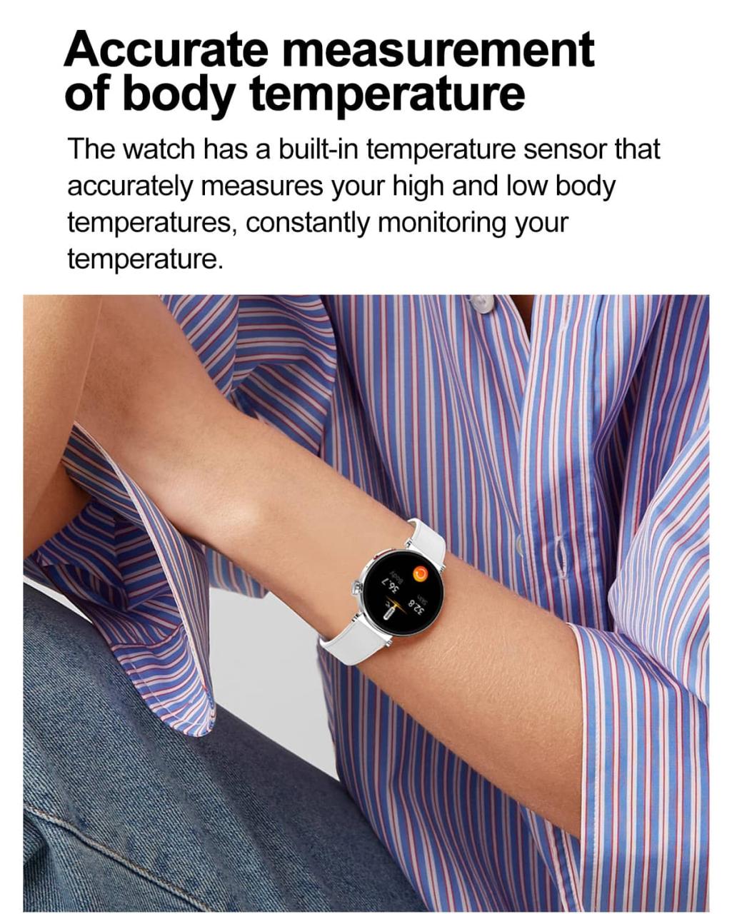 Blood Sugar Blood Pressure Blood Oxygen Monitoring Women‘s Smart Watch