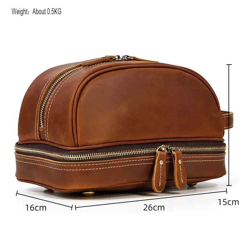 Large Toiletry Bag Made Of Premium Leather