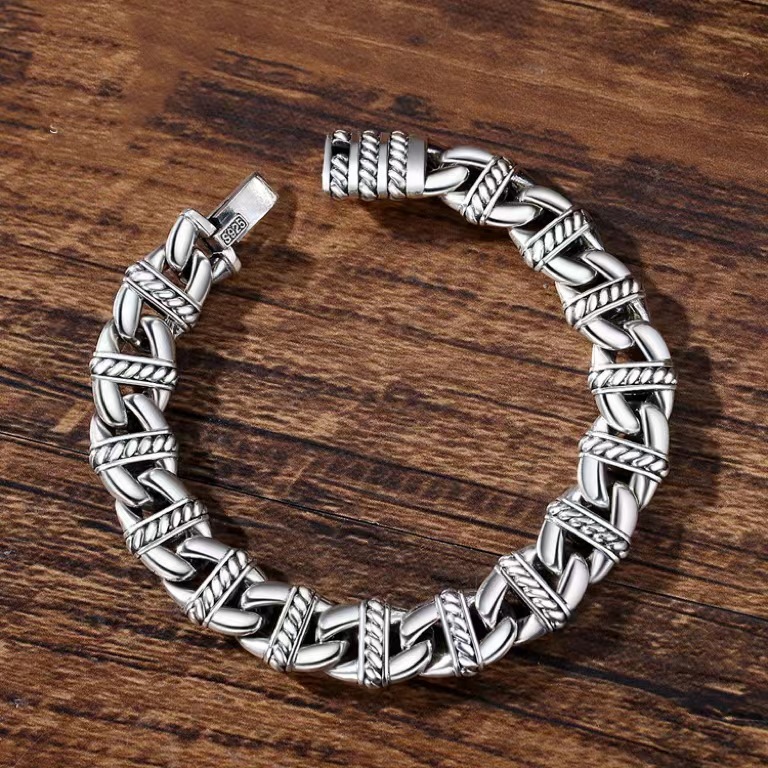 S925 Mens Cool Punk Bracelet