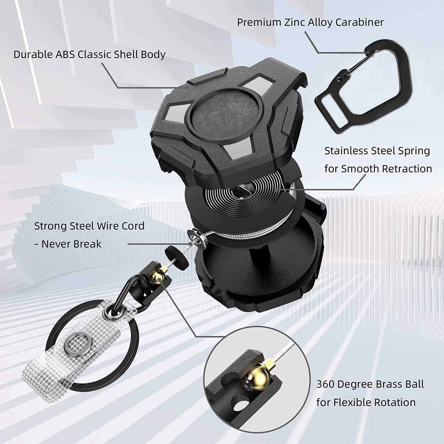 Heavy Retractable Keychain
