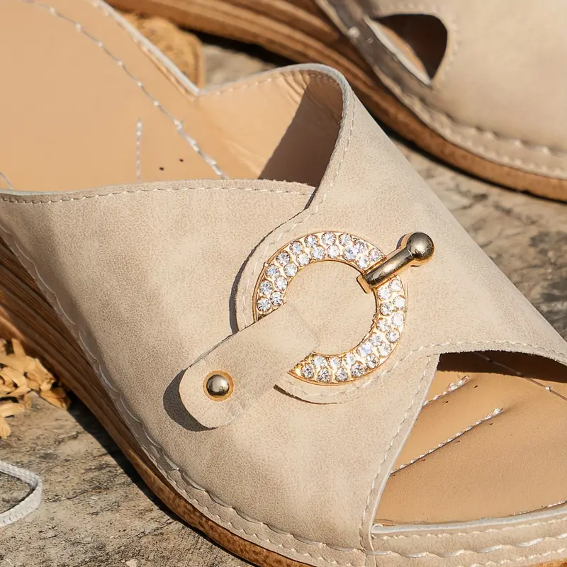 Chic Slip-on Platform Wedge Sandals For Women
