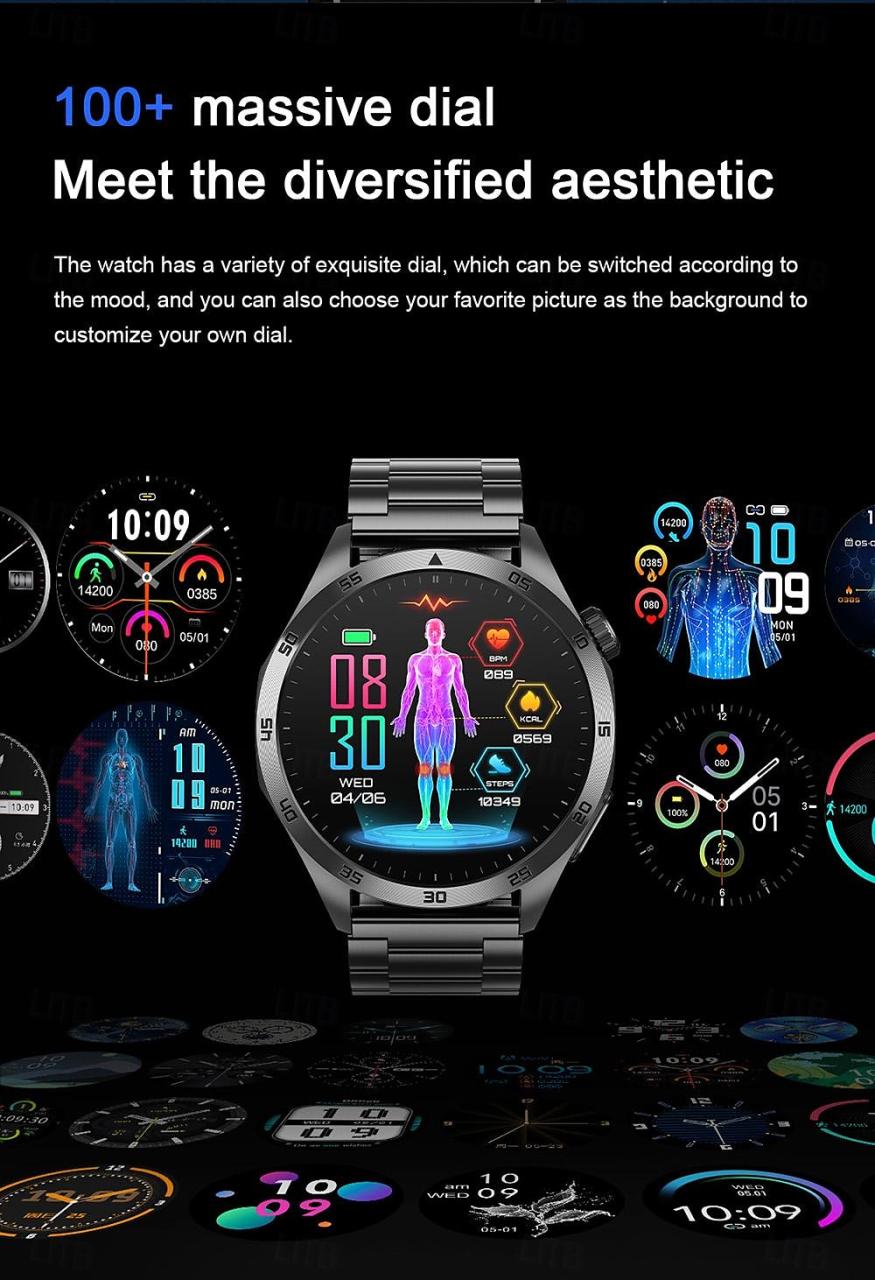 2024 New Blood Glucose Smart Watch Ecg Monitoring Blood Pressure Body Temperature Smartwatch