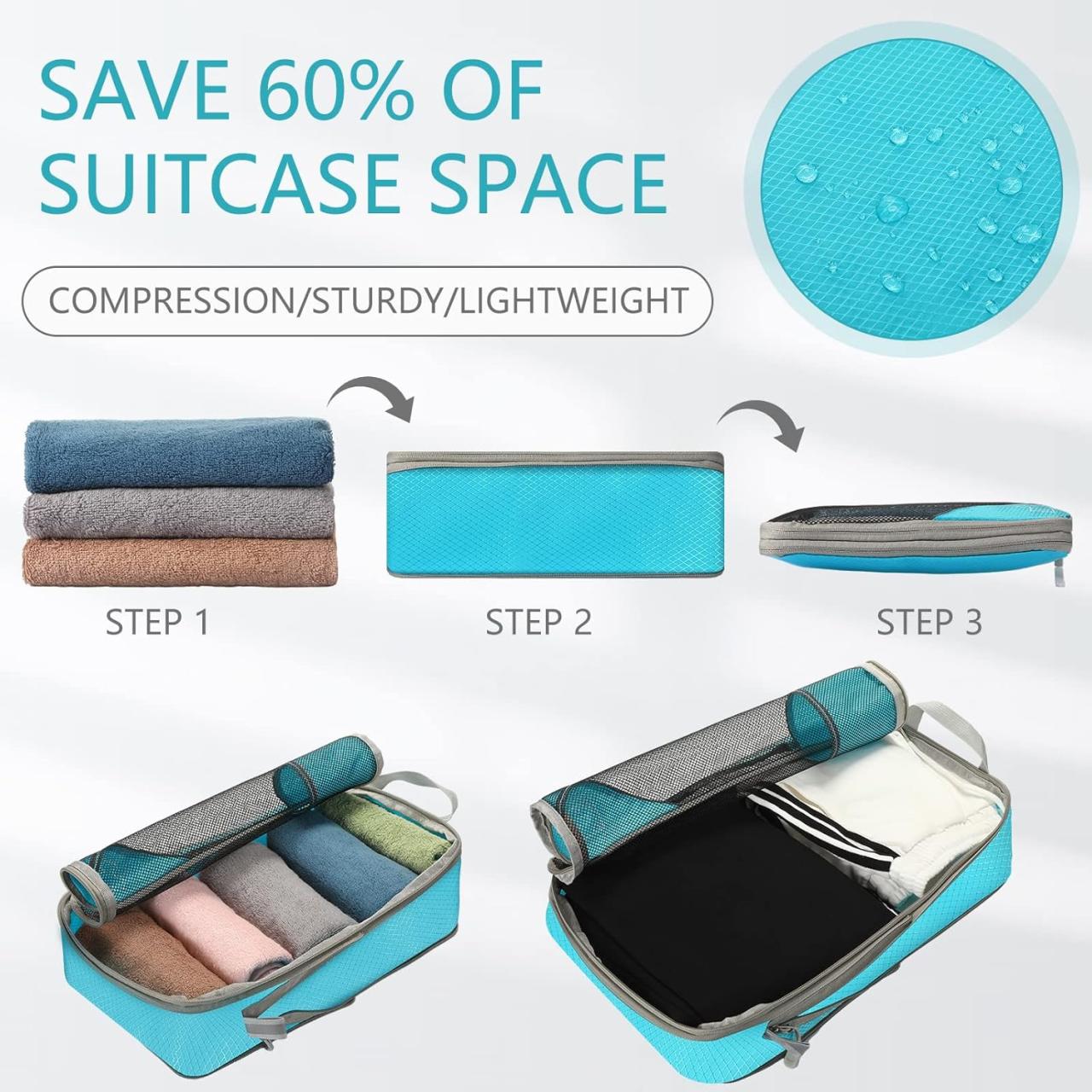 Expandable & Compression Packing Cubes – 6x Pcs