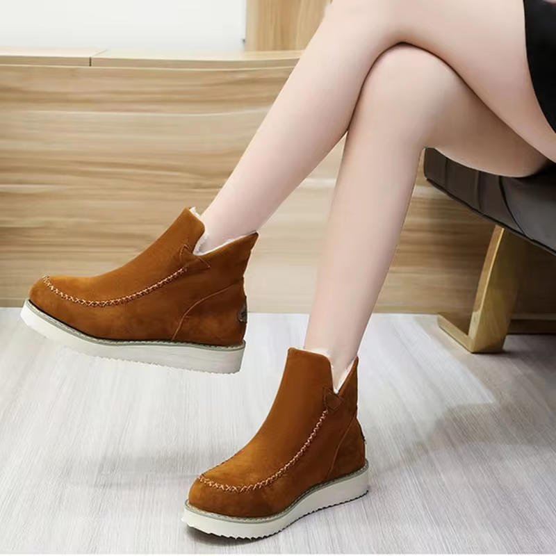 Classic Non-slip Ankle Snow Booties Warm Fur Lining Boots