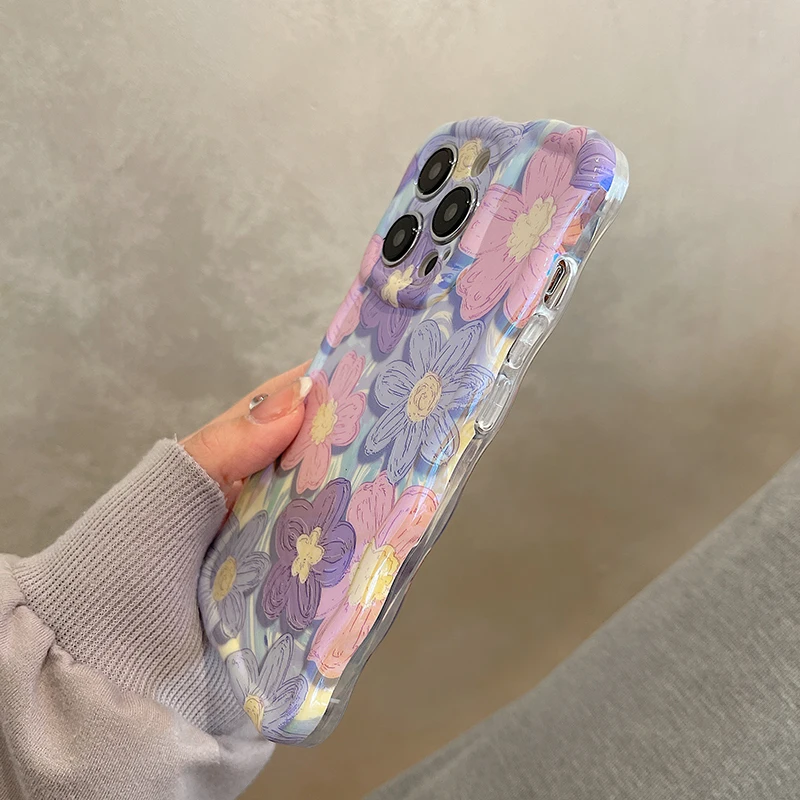 Colorful Floral Wavy Iphone Case