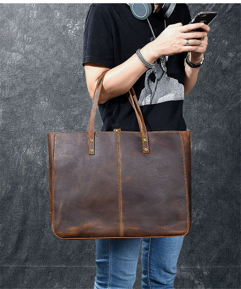 Leather Handbag Womens Shoulder Shopping Tote Bag