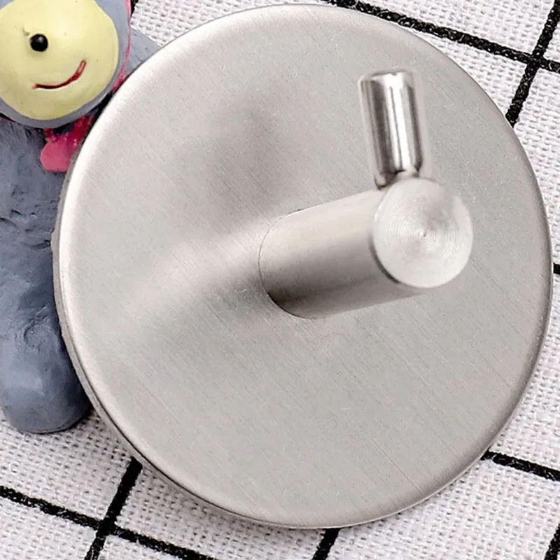 4 Pack Of Self Adhesive Max 8kg Round Rail Tea Holders, Stick-up Stainless Steel Door Command Hooks