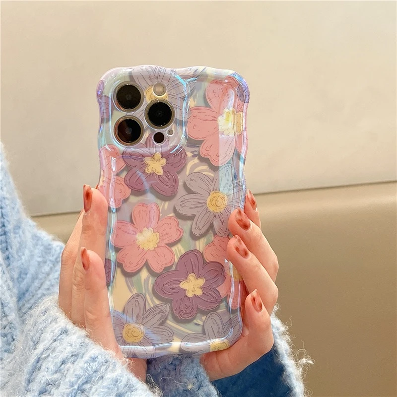 Colorful Floral Wavy Iphone Case