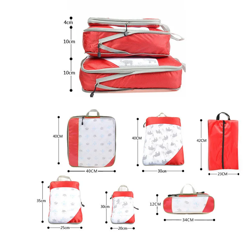 Expandable & Compression Packing Cubes – 6x Pcs