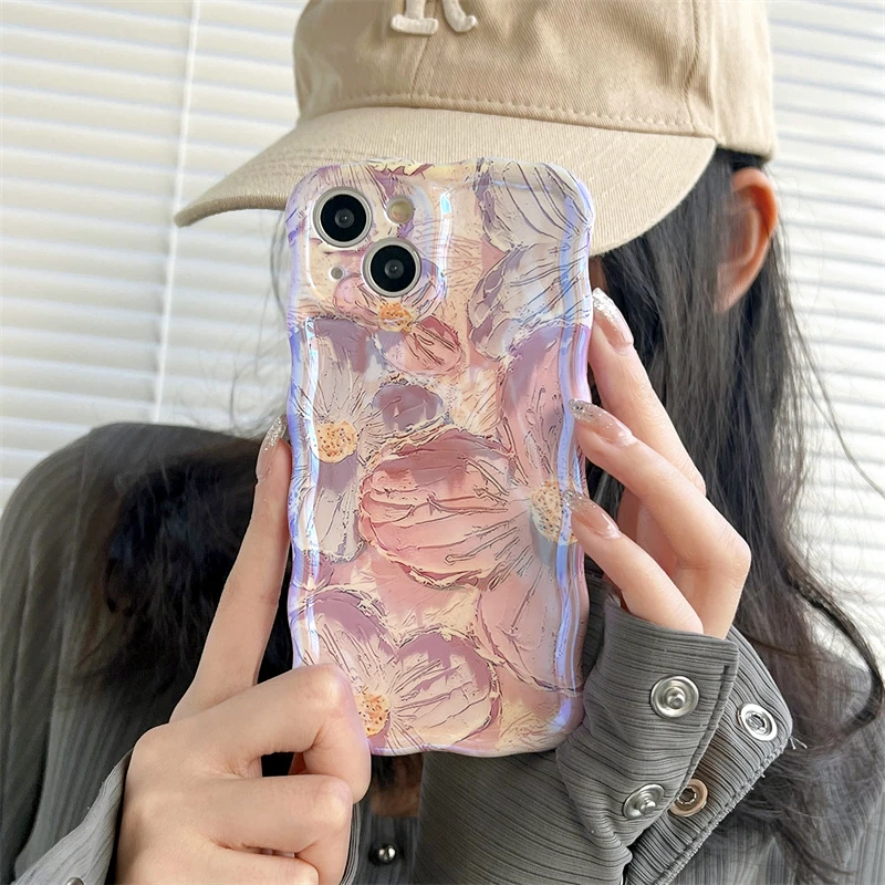 Colorful Floral Wavy Iphone Case