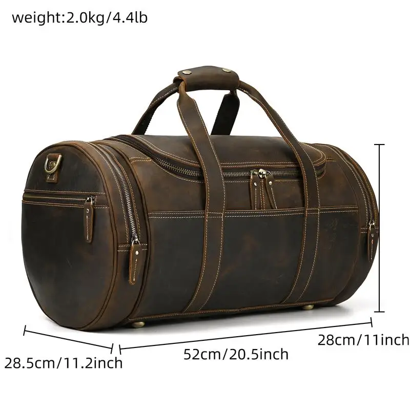 Johanna Wide Open Travel Duffel Bag - Dark Oak