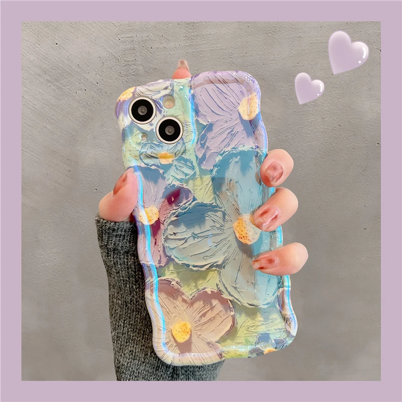 Colorful Floral Wavy Iphone Case