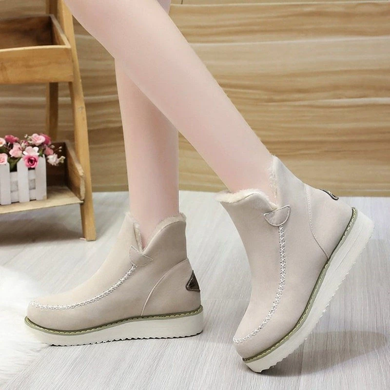 Classic Non-slip Ankle Snow Booties Warm Fur Lining Boots