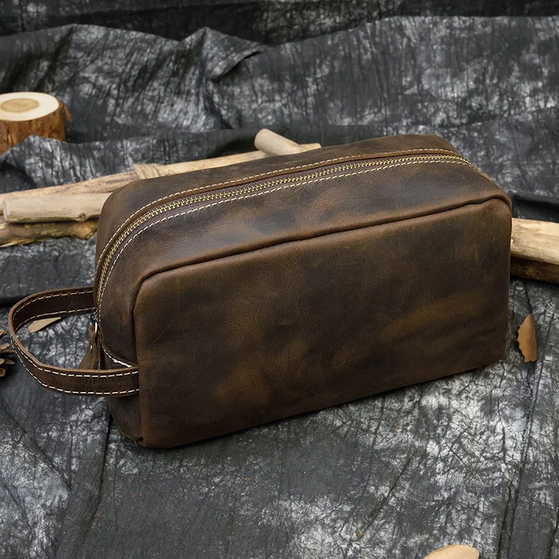 Large Toiletry Bag Made Of Premium Leather