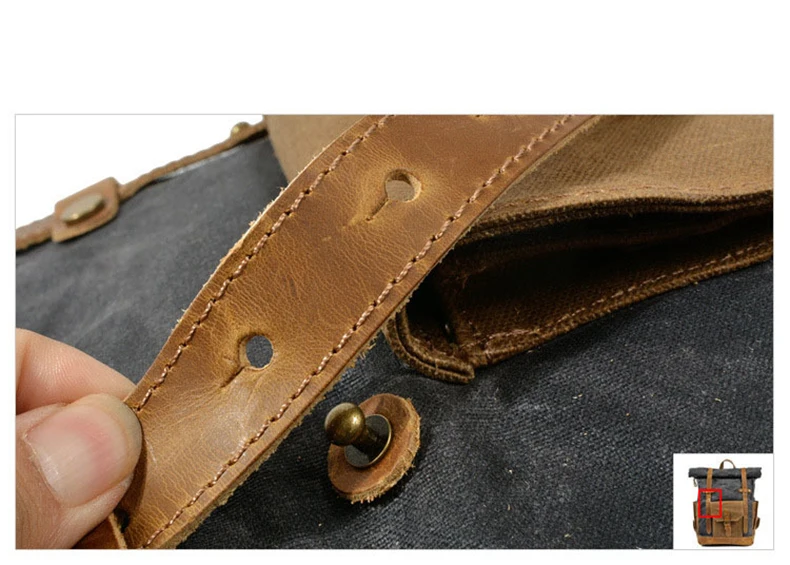 Backpack Roll-top - Canvas Leather