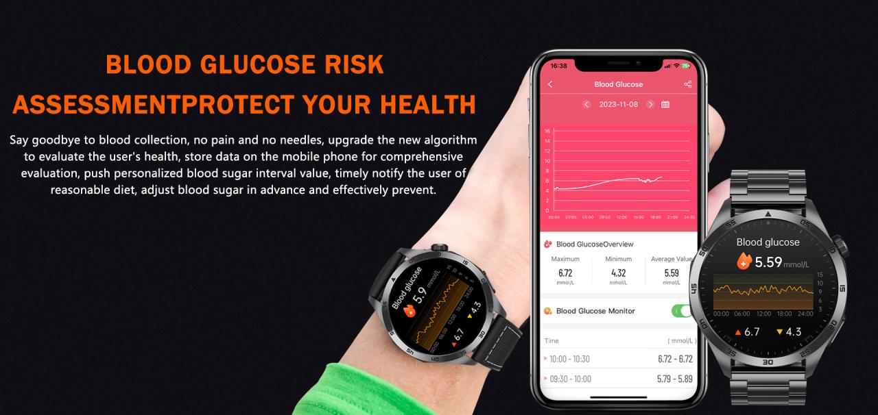 Intelligent Micro-physical Examination Blood Glucose Ecg Pressure Blood Oxygen Smartwatch