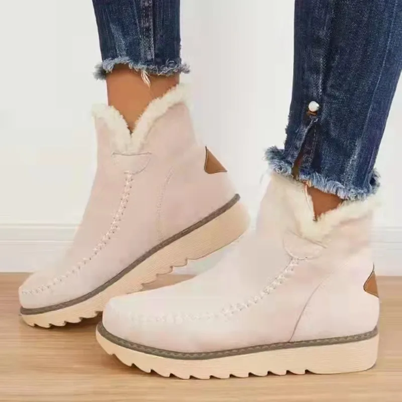 Classic Non-slip Ankle Snow Booties Warm Fur Lining Boots