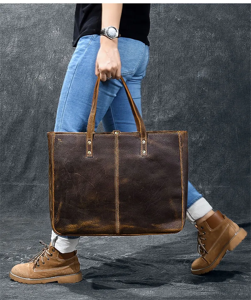 Leather Handbag Womens Shoulder Shopping Tote Bag