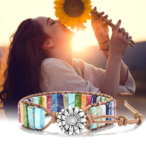 Vintage Personalized Sunflower Bracelet