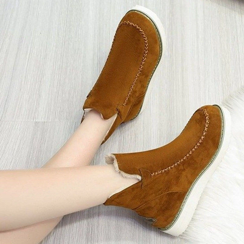 Classic Non-slip Ankle Snow Booties Warm Fur Lining Boots