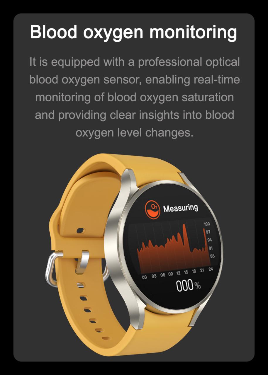 Blood Pressure Blood Oxygen Blood Sugar Monitoring, Voice Call Health Waterproof Smartwatch