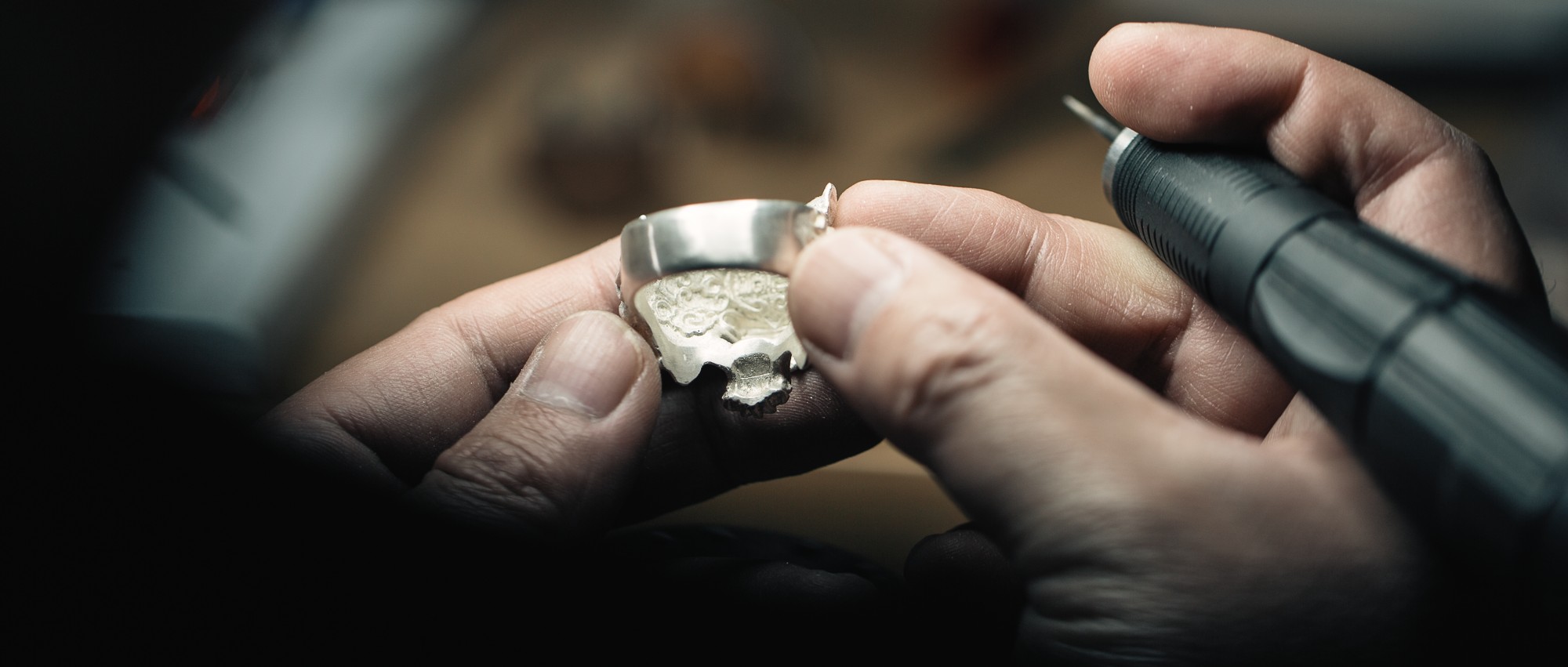 Sugar Skull Ring Sterling Silver