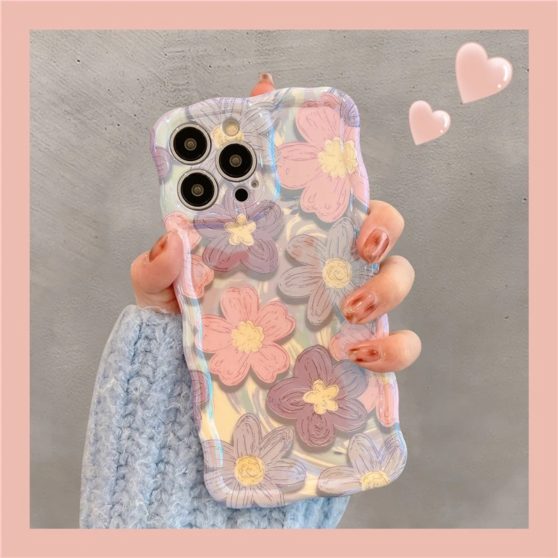 Colorful Floral Wavy Iphone Case