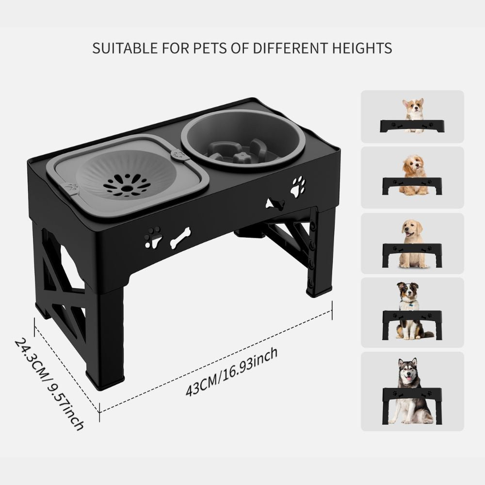 Adjustable Raised Pet Dog Slow Feeder